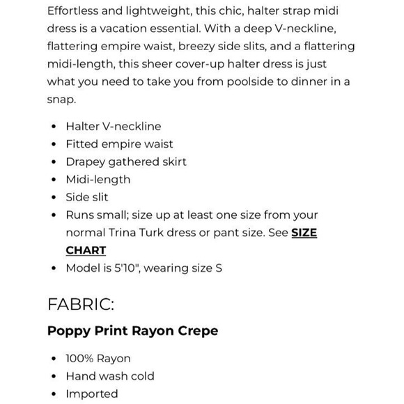 NEW Trina Turk Poppy Sleeveless Halter Midi Dress Swimsuit Coverup Sundress S - Picture 5 of 8